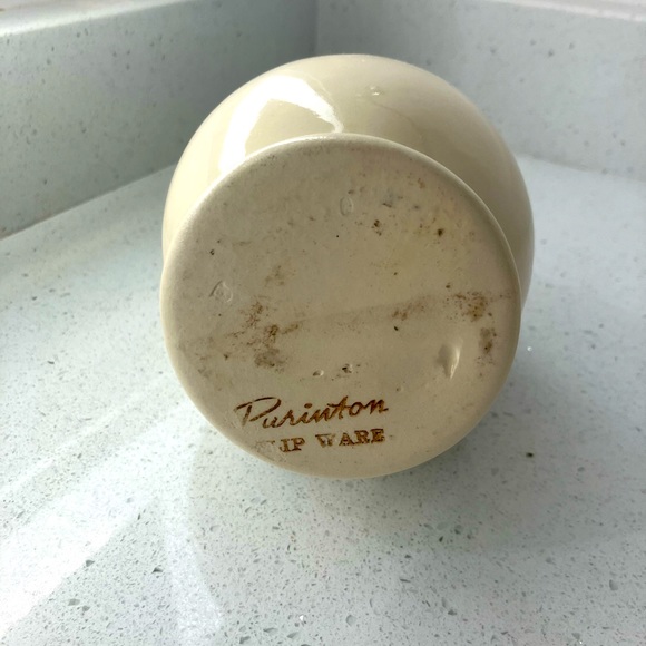 Vintage Floral Design Purinton Slipware Pottery Pitcher - Picture 4 of 6